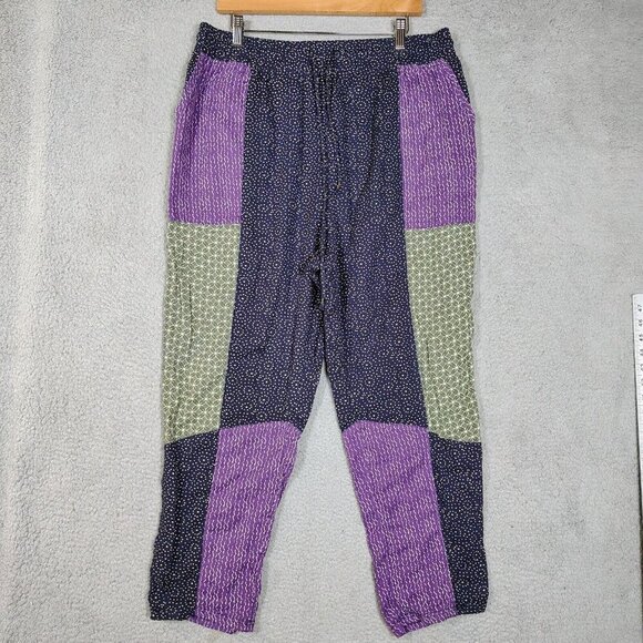 Anthropologie Pants - Anthropologie Saturday Sunday Pants Women's Large Multi Patchwork Lounge Trouser